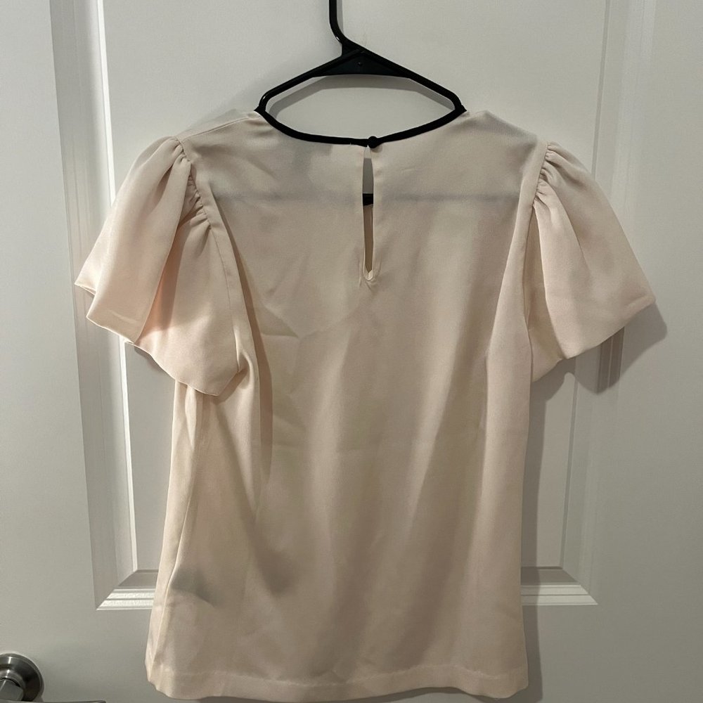 Women's JCrew NWT Cream & Black Blouse Size 0 - Picture 3 of 3